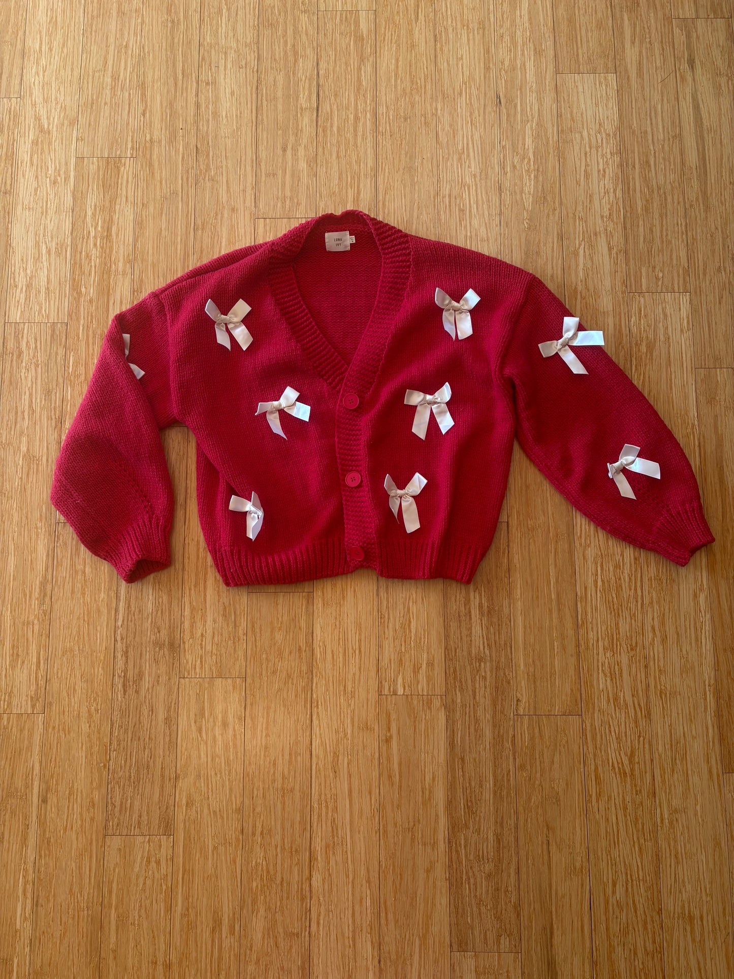 Women's Luna & Ivy Bow Chunky Cardigan - Size M