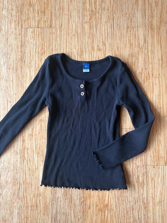 Girl's Old Navy Lettuce Trim Long Sleeve Shirt - Size 6/7