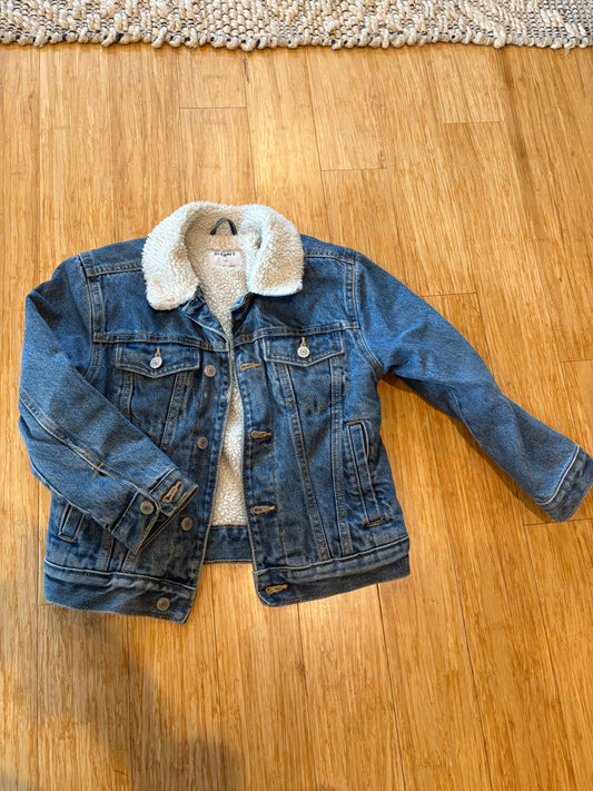 Girl's Sherpa Lined Denim Jacket - Size 6/7