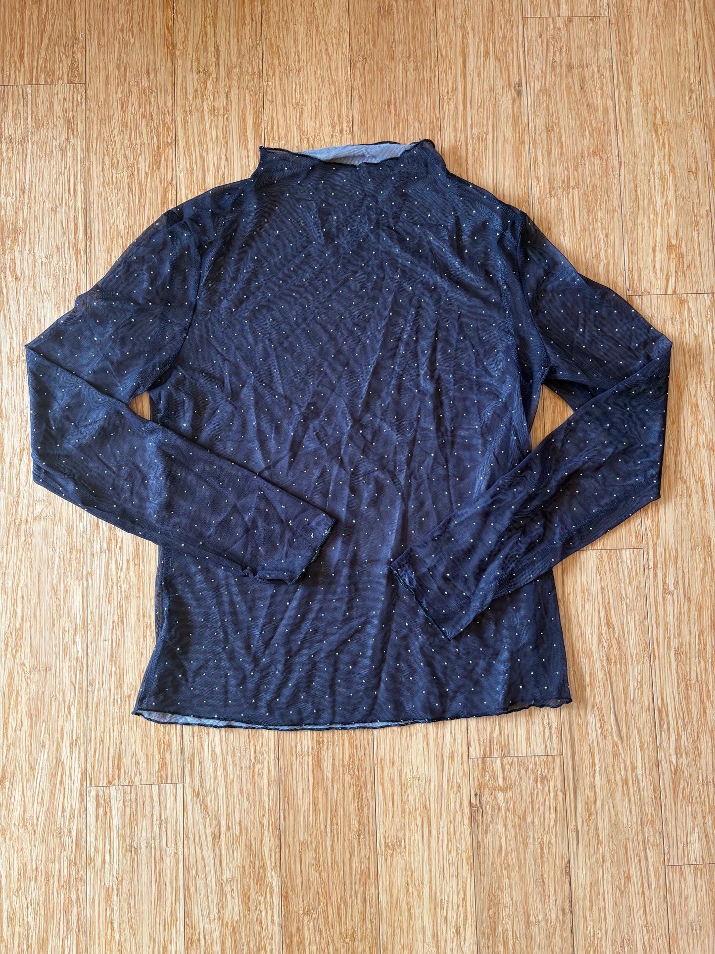 Women's Mesh + Rhinestone Shirt - Size L