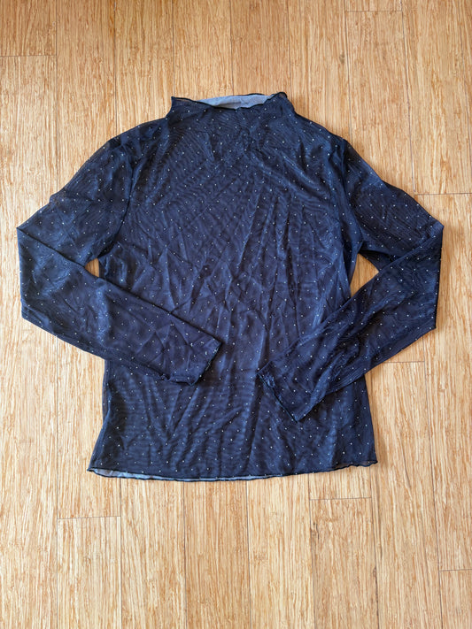 Women's Mesh + Rhinestone Shirt - Size L