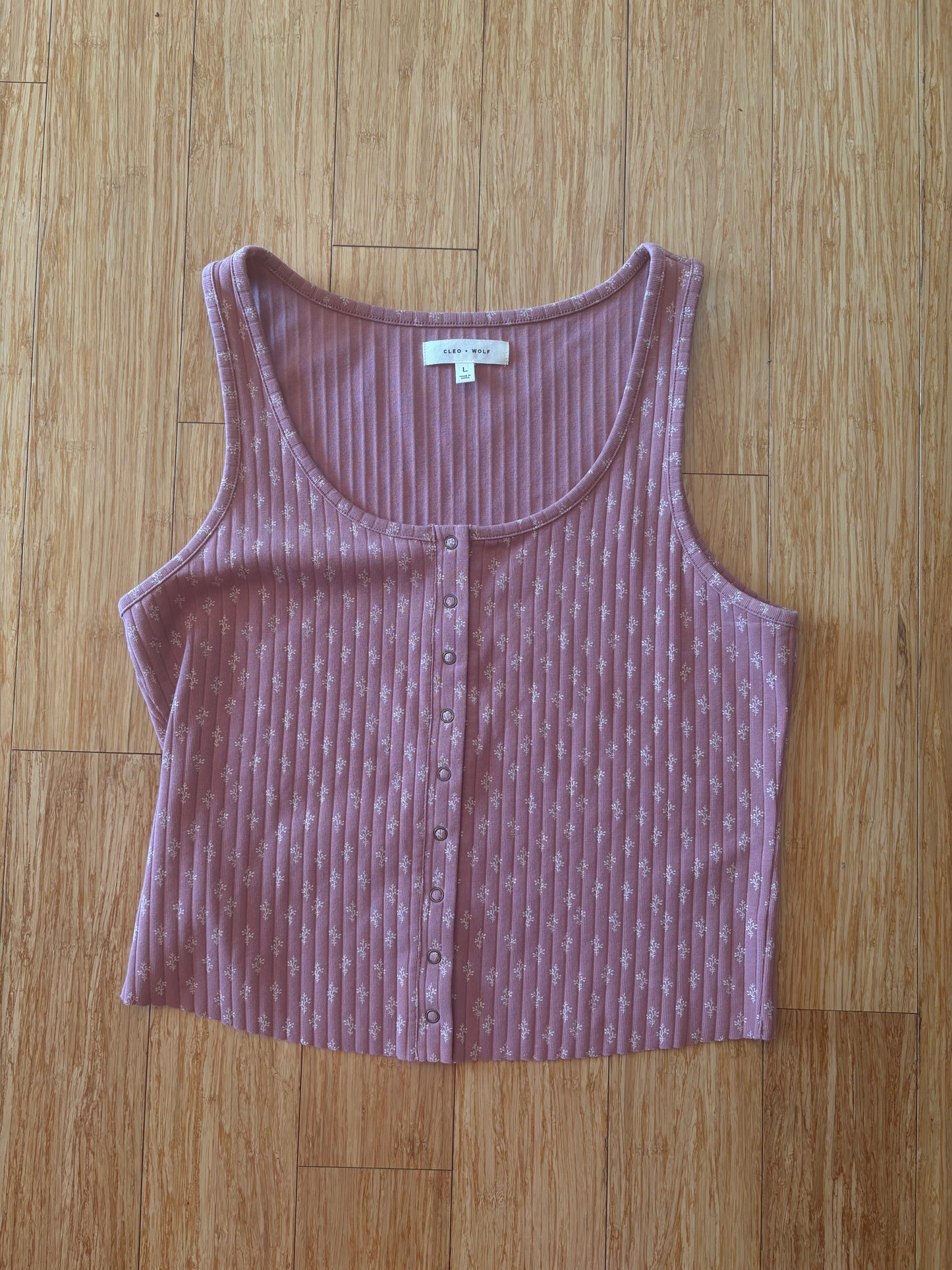 Women's Boot Barn Cleo + Wolfe Floral Ribbed Tank - NWOT - Size L