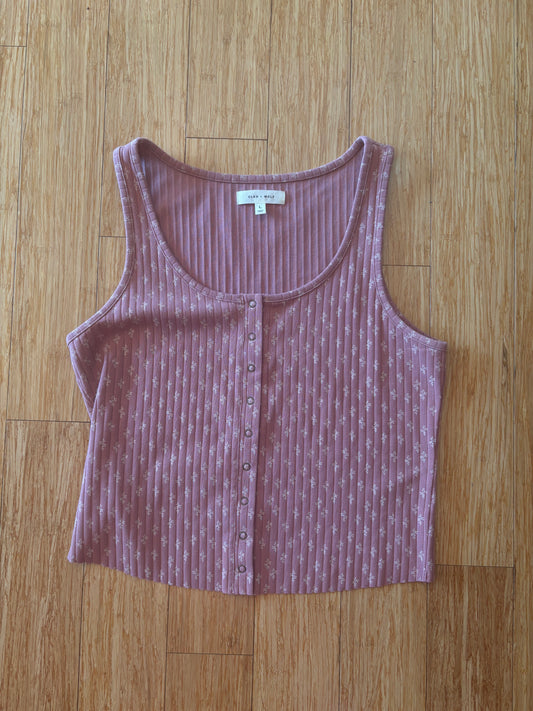 Women's Boot Barn Cleo + Wolfe Floral Ribbed Tank - NWOT - Size L