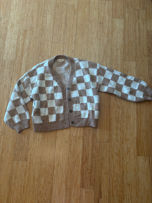 Women's Boutique Oversized Checkered Cardigan - Size L