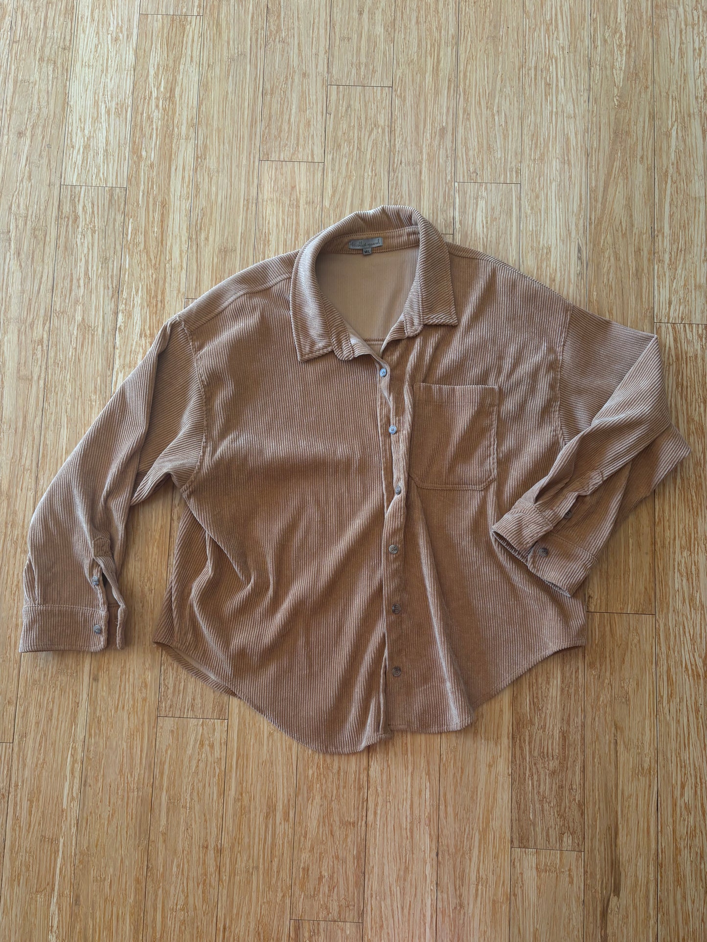 Women's Corduroy Button Down Shirt - Size M/L - Oversized