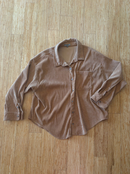 Women's Corduroy Button Down Shirt - Size M/L - Oversized