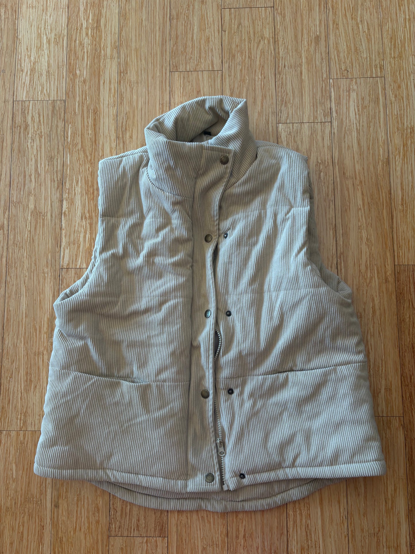 Women's Corduroy Puffer Vest - Size L