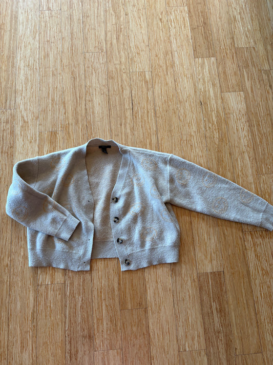 Women's Forever21 Cropped Smiley Face Cardigan - Size L
