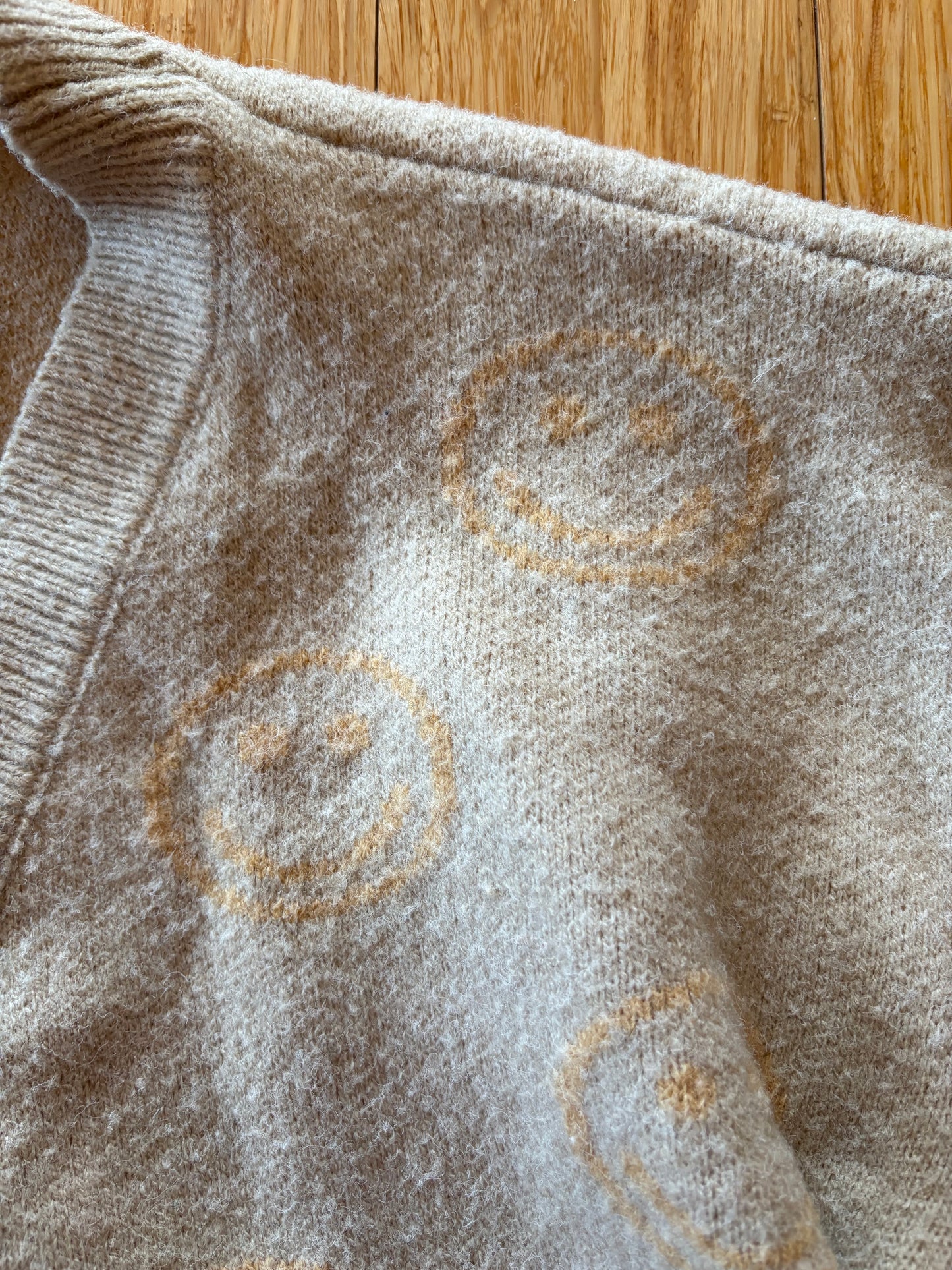Women's Forever21 Cropped Smiley Face Cardigan - Size L